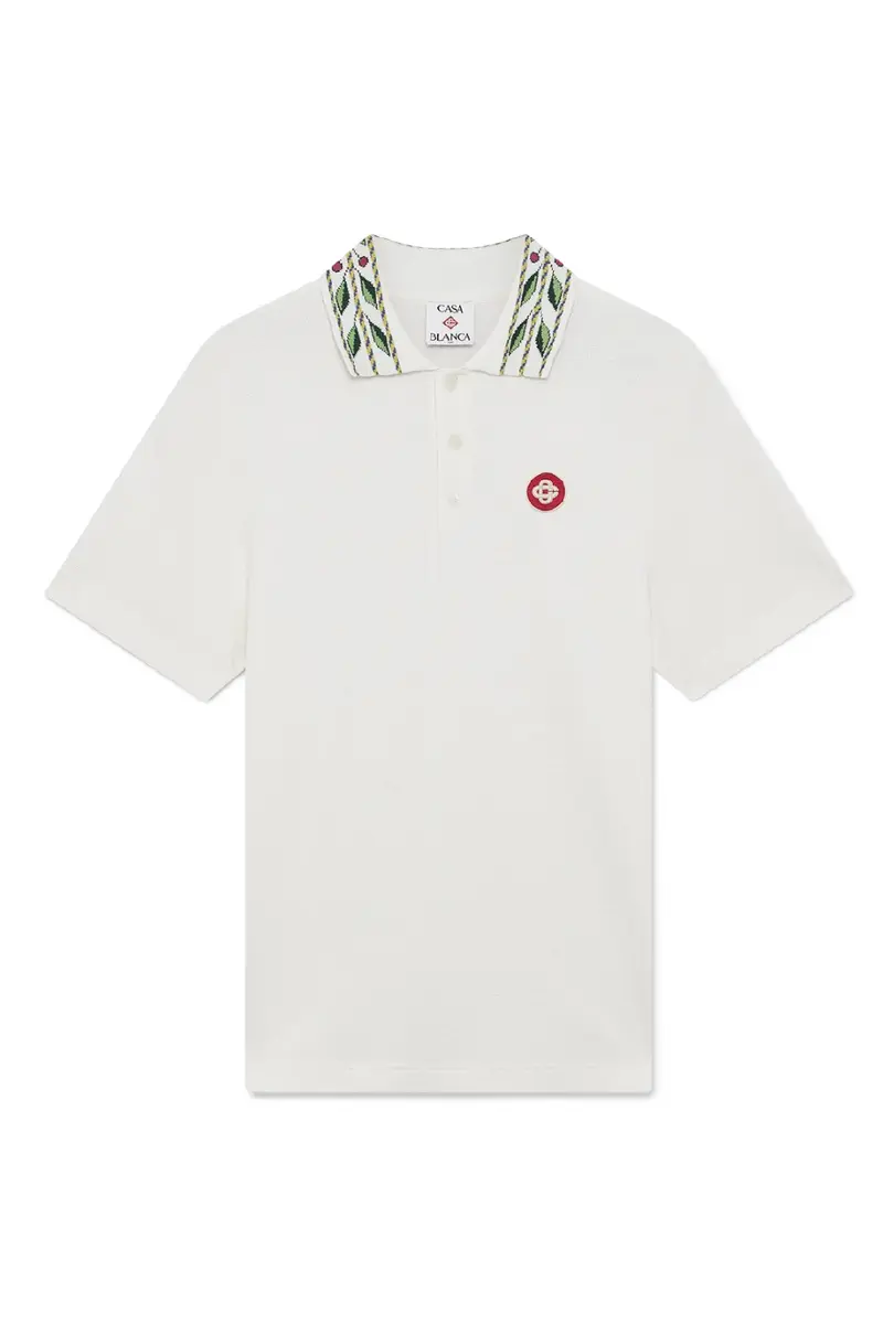 Casablanca Laurel Pique Short Sleeve Polo Shirt