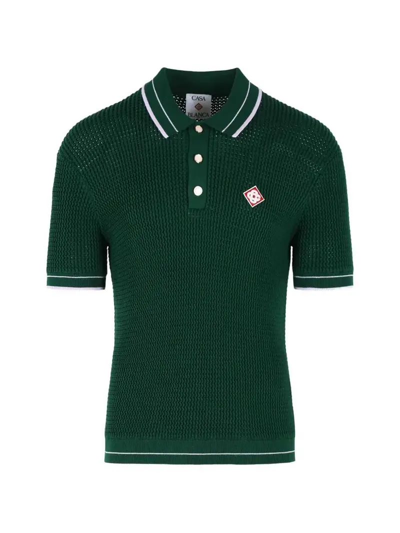 Casablanca Mock Mini Crochet Polo