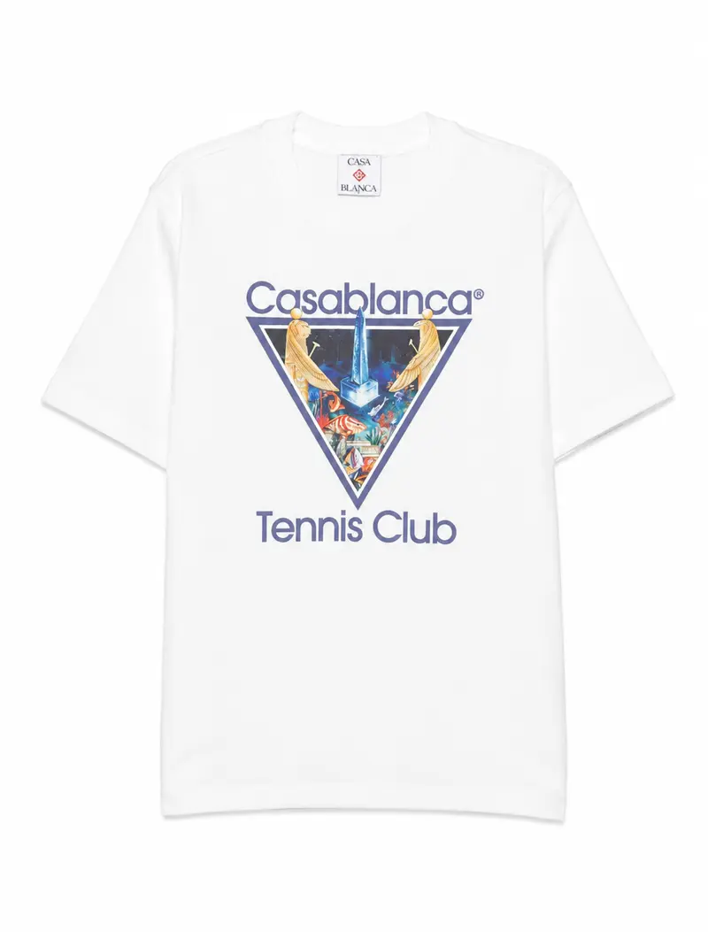 Casablanca monde perdu tennis club icon printed classic t-shirt