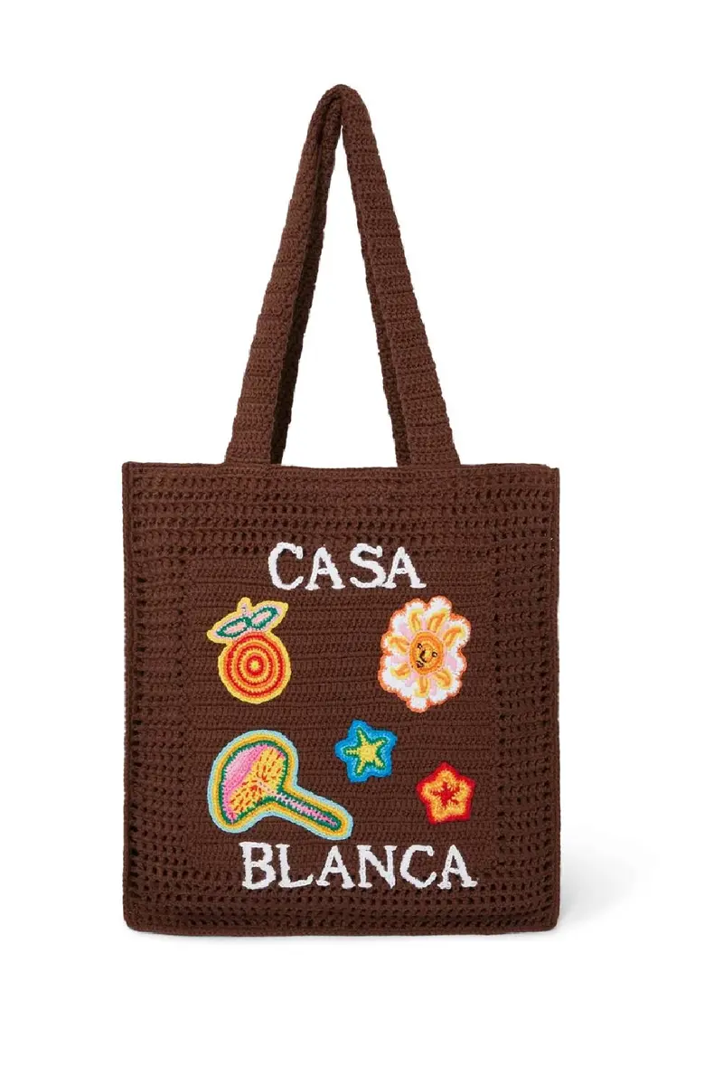 Casablanca Motif Crochet Bag Brown