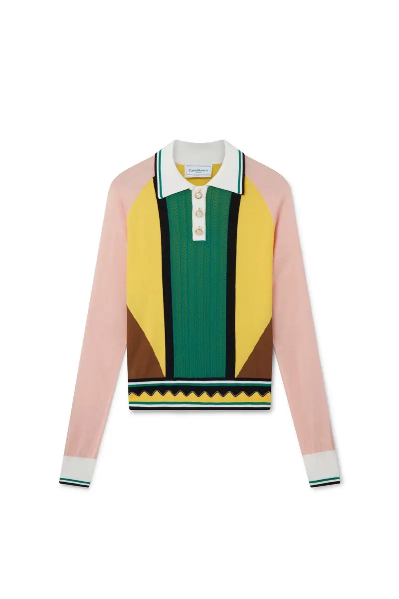 Casablanca Multipanel Graphic Knit Shirt