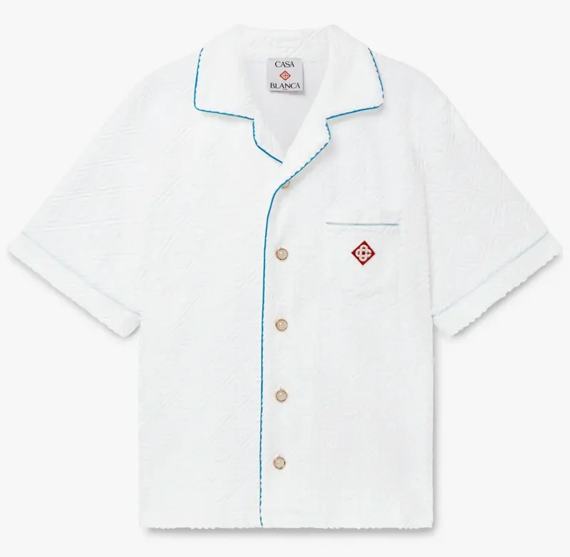 Casablanca White Towelling Monogram Shirt