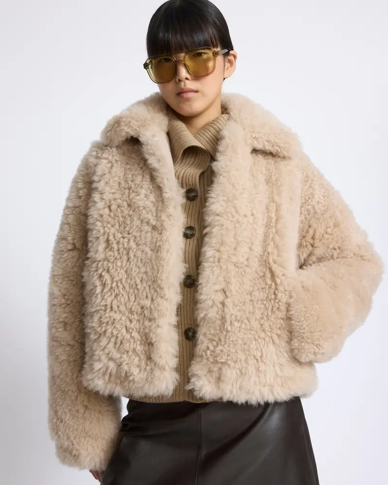 Cashmere lambskin and Merino knit jacket