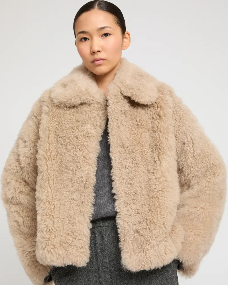 Cashmere lambskin and Merino knit jacket