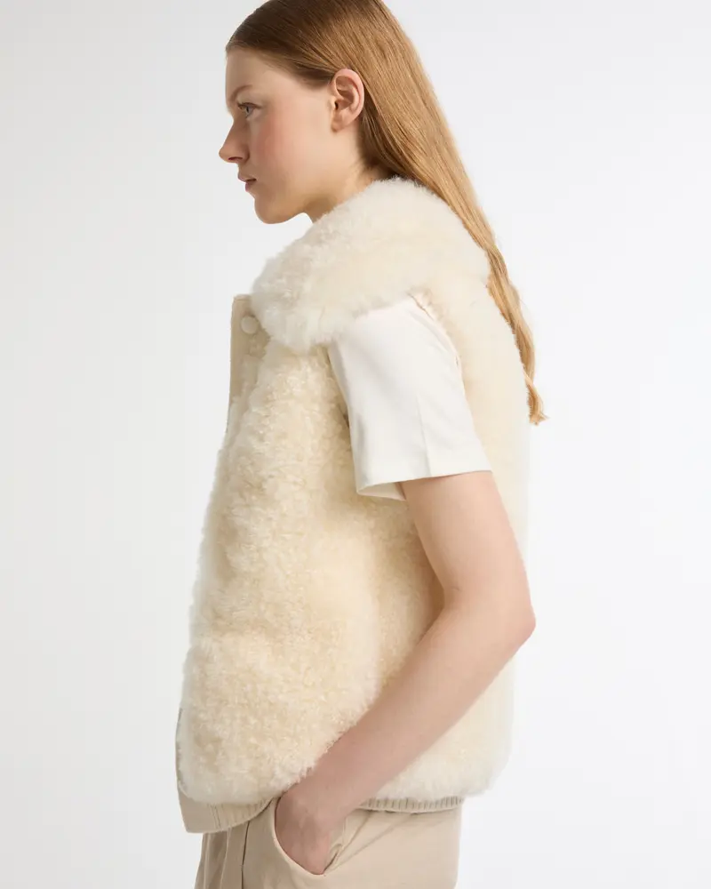 Cashmere lambskin and Merino knit vest