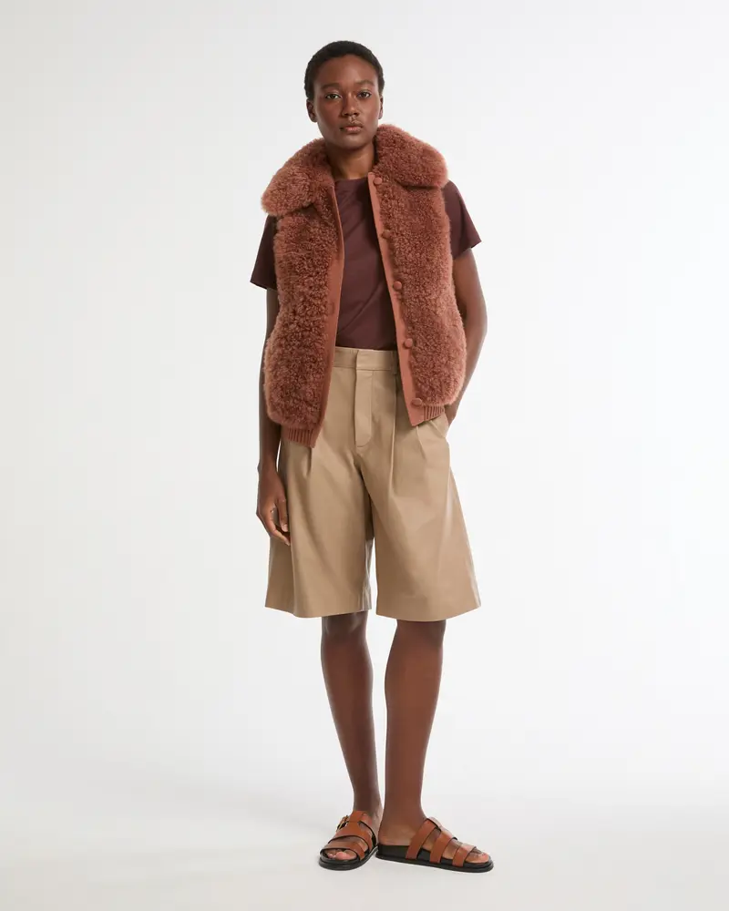 Cashmere lambskin and Merino knit vest