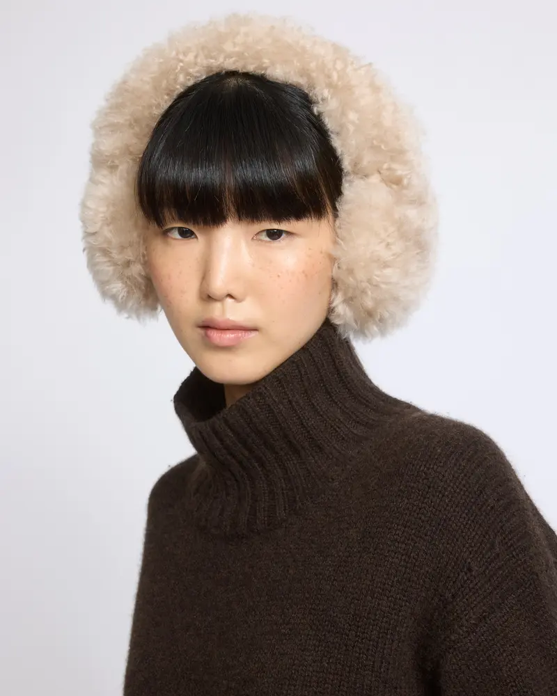 Cashmere lambskin shearling earmuffs