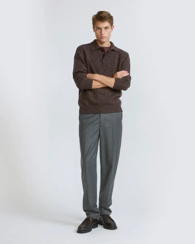 Cashmere wool flannel chino pants