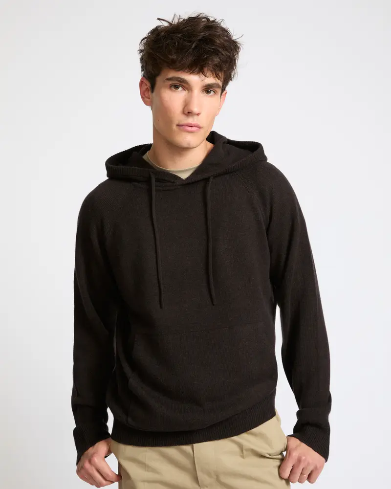 Cashmere wool knit hoodie