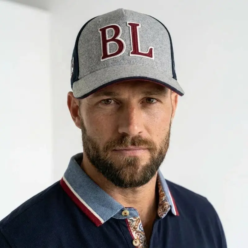 Casquette BL bicolore gris/bleu marine en feutrine
