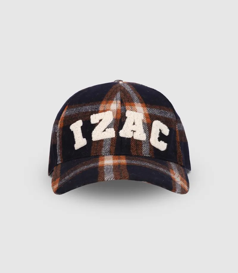Casquette en tissu à carreaux marine