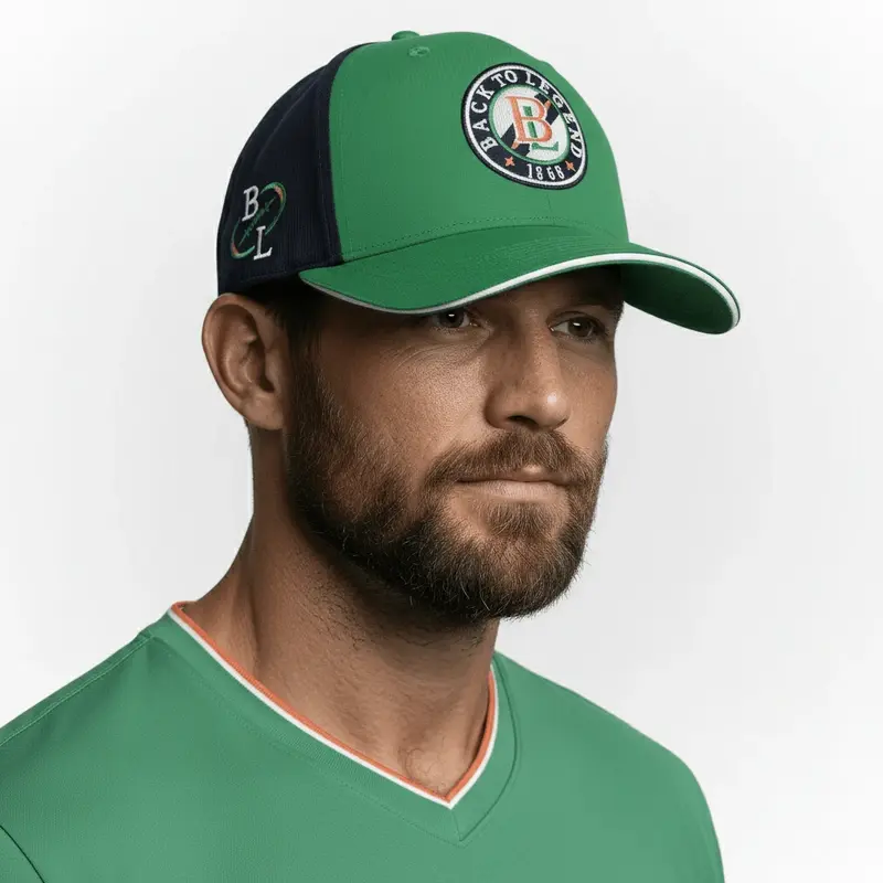 Casquette tricolore verte bleue et blanche
