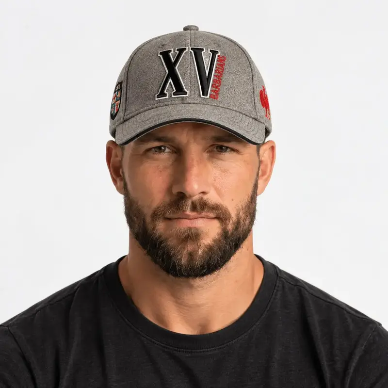 Casquette XV Barbarians gris chiné en feutrine