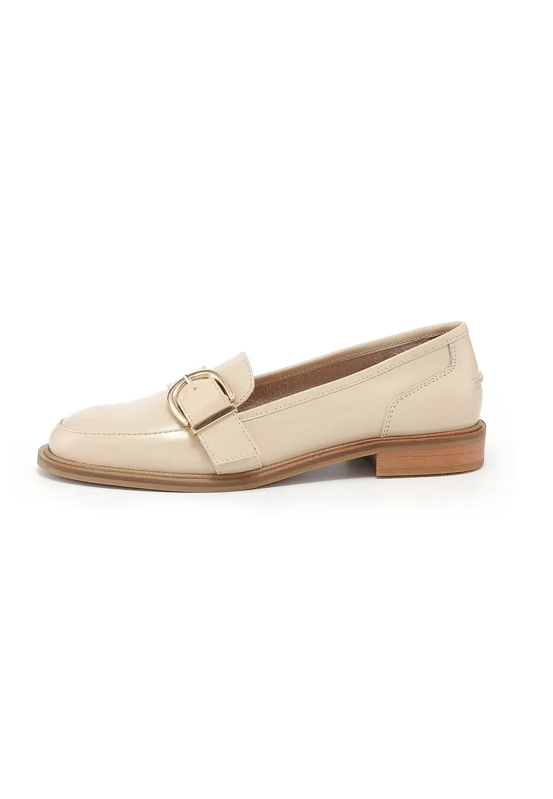 CASSIDY - Mocassin en cuir Crème