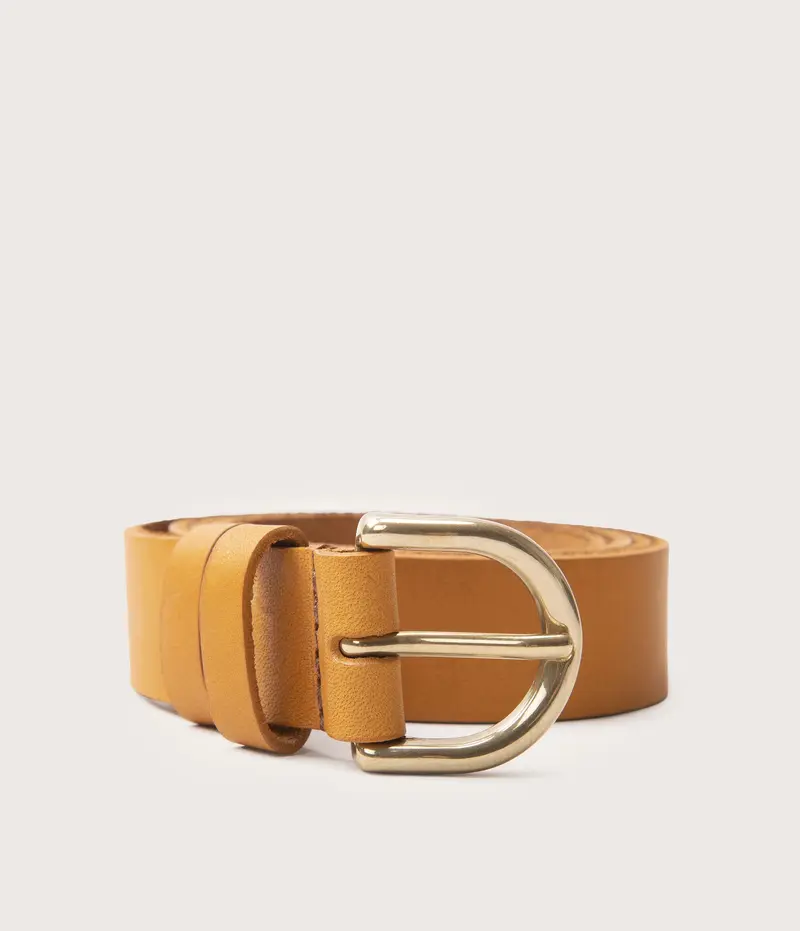 Ceinture 25mm naturel boucle or