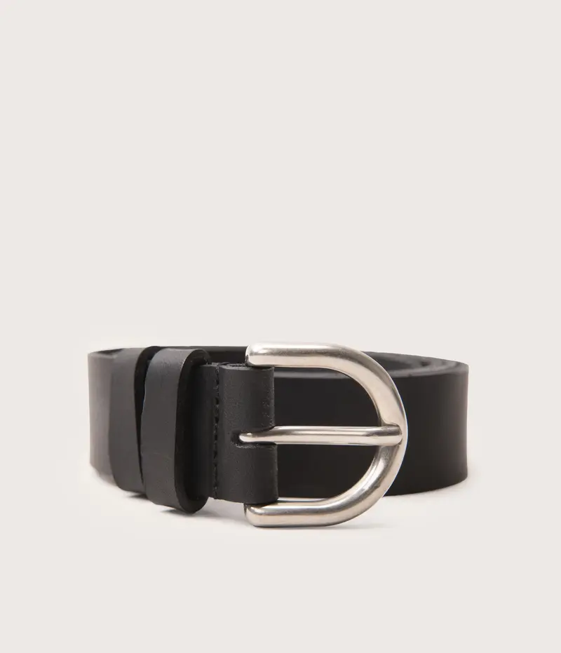 Ceinture 25mm noir boucle argent