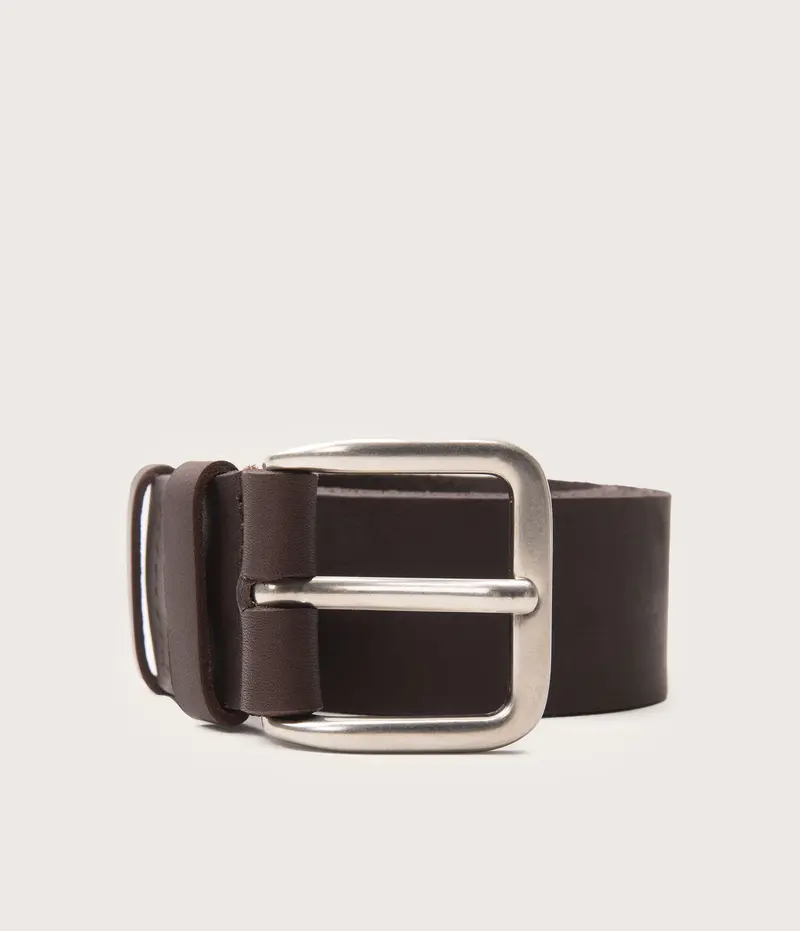 Ceinture 35mm café boucle argent