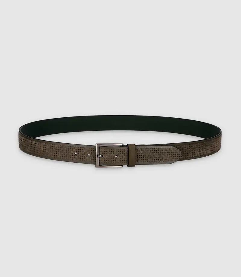 Ceinture 35mm en cuir kaki CRAIE
