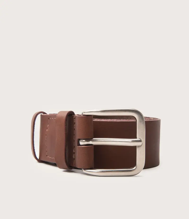 Ceinture 35mm marron boucle argent