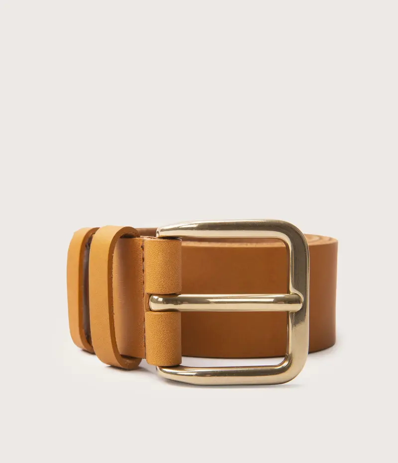 Ceinture 35mm naturel boucle or