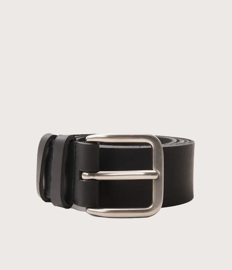 Ceinture 35mm noir boucle argent