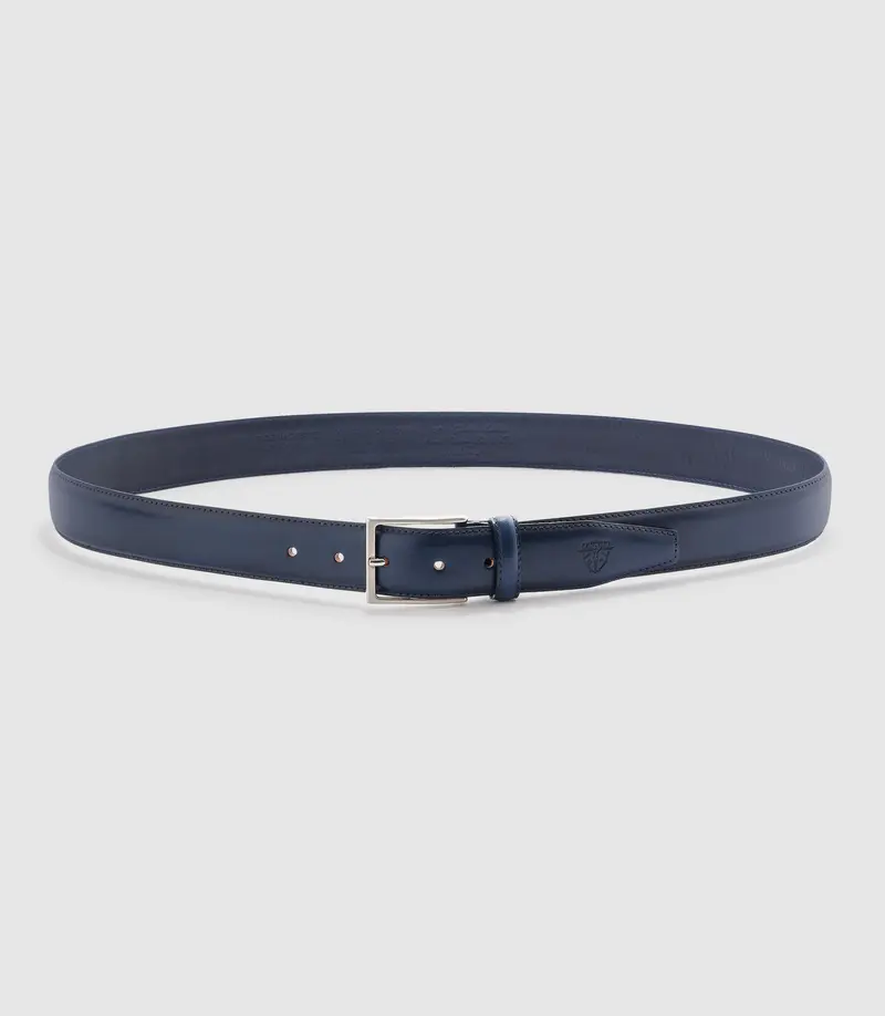 Ceinture ajustable 35mm en cuir marine