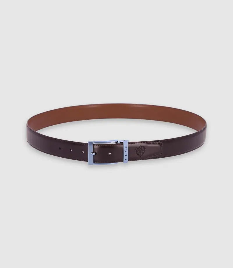 Ceinture ajustable réversible double marron