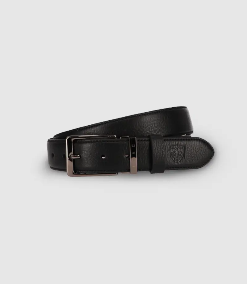 Ceinture avec sangle en cuir noire