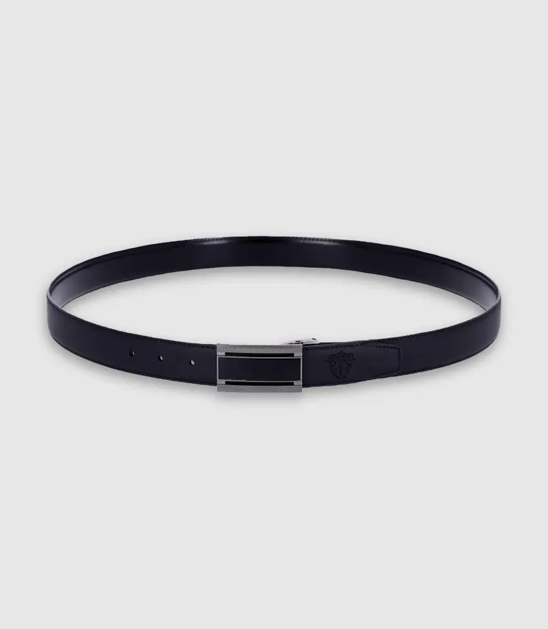 Ceinture avec sangle réversible et ajustable noire mat