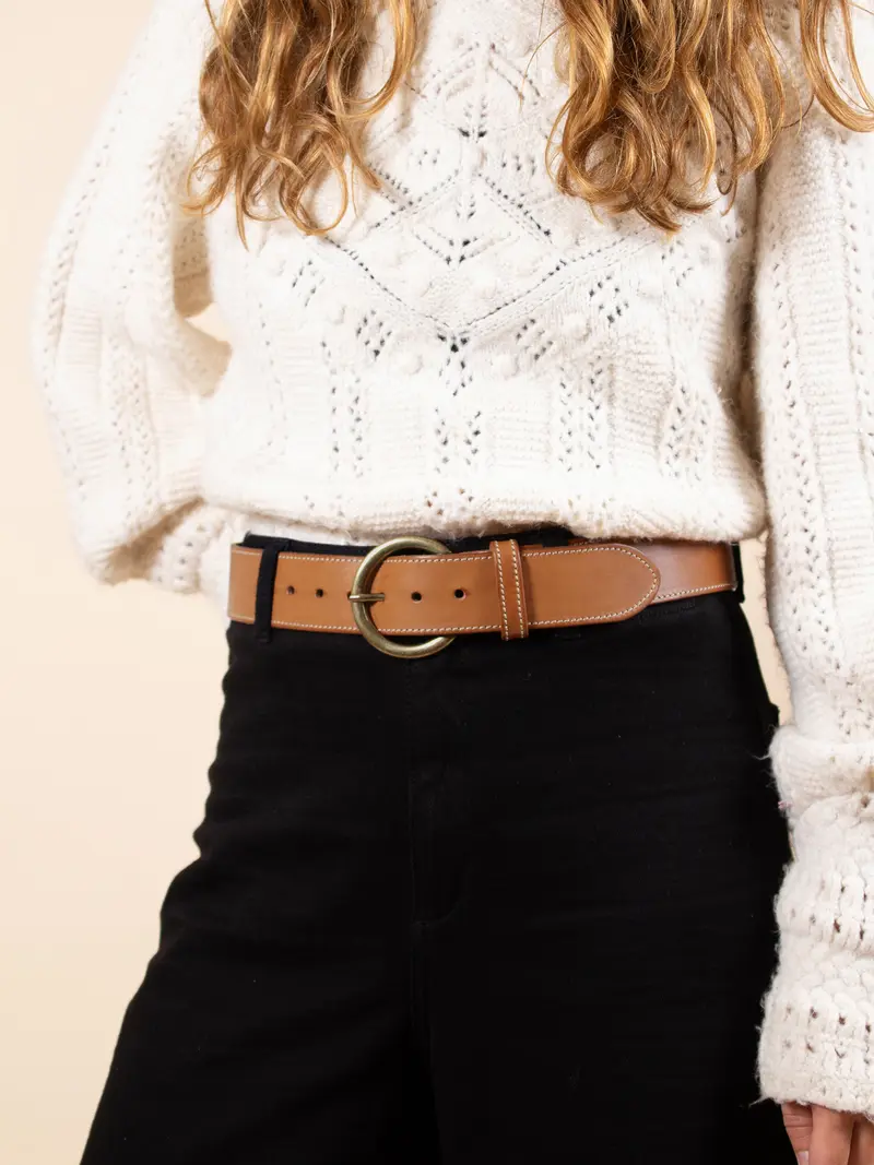 Ceinture bohème cuir camel