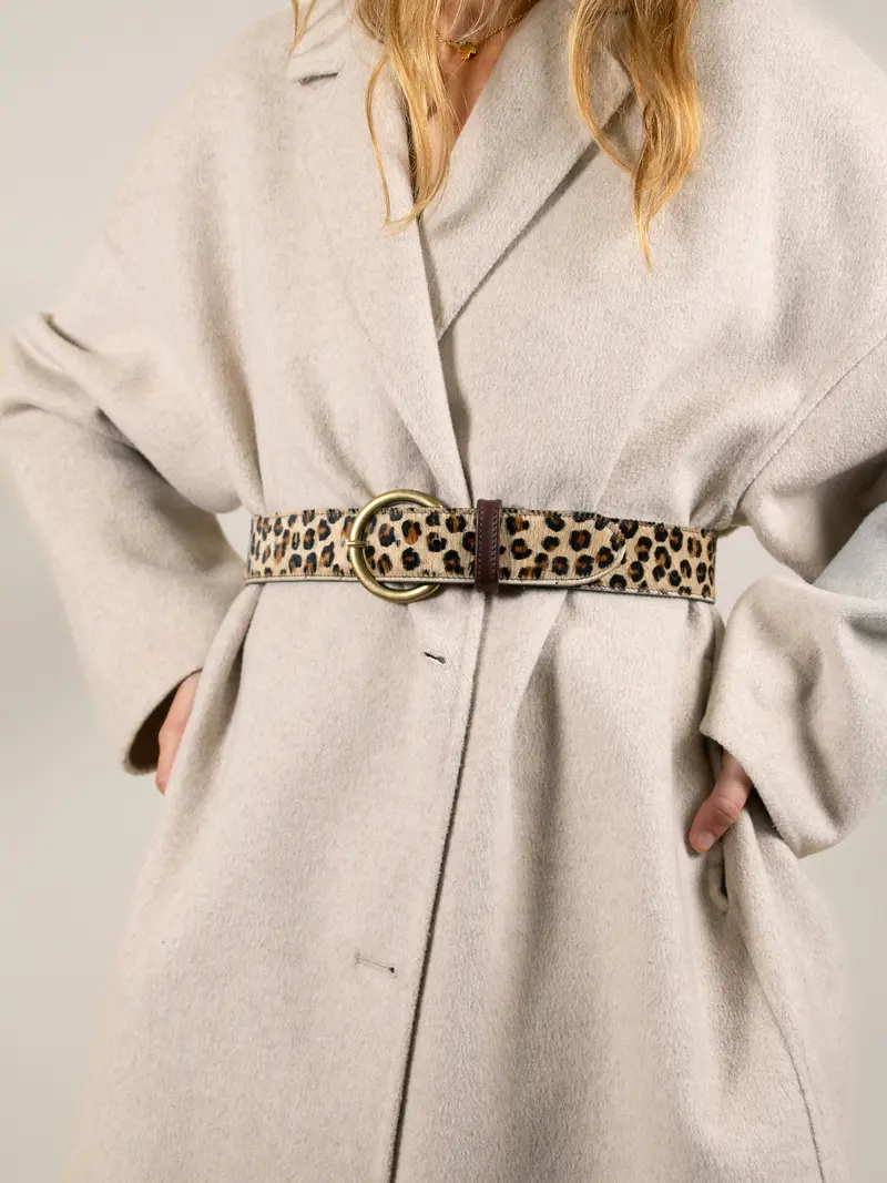 Ceinture bohème cuir léopard