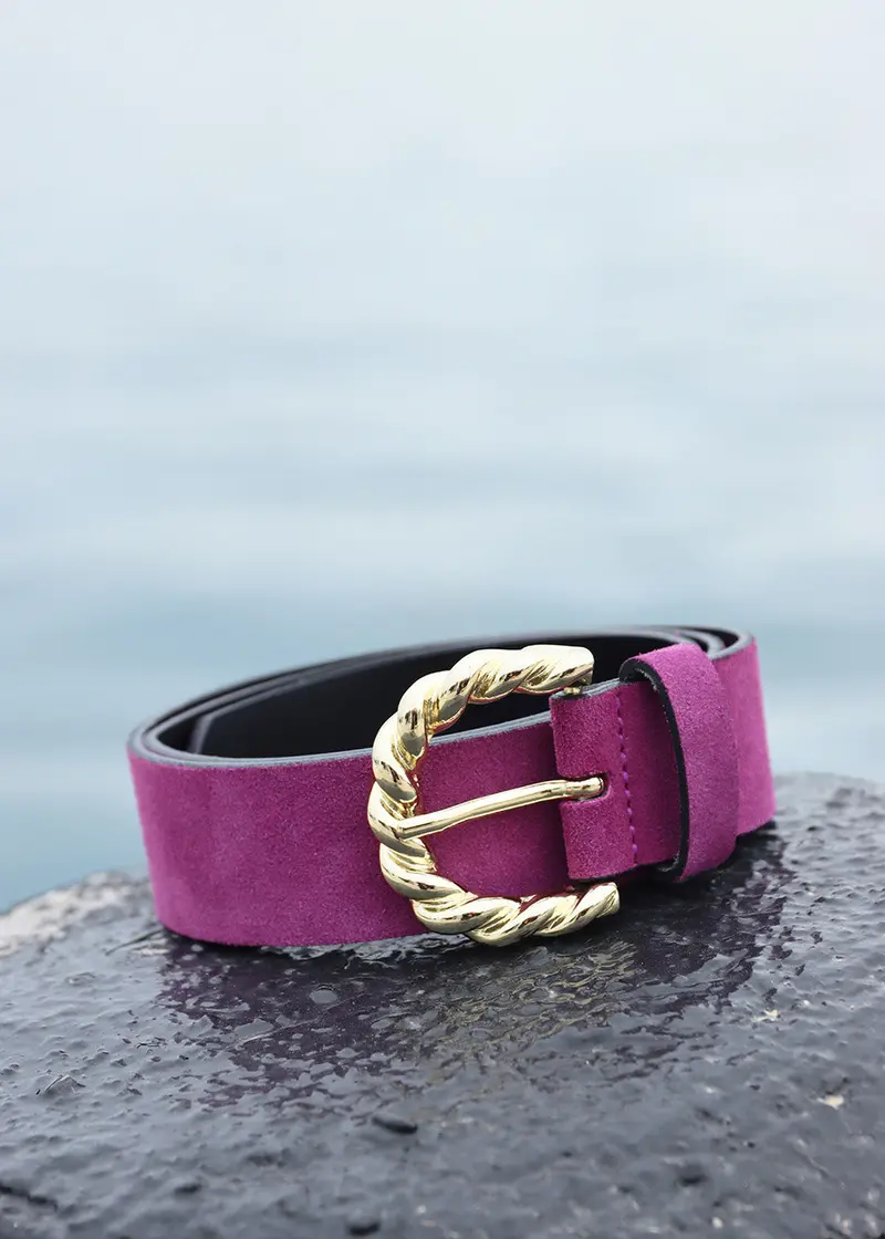 Ceinture boucle twistée violette