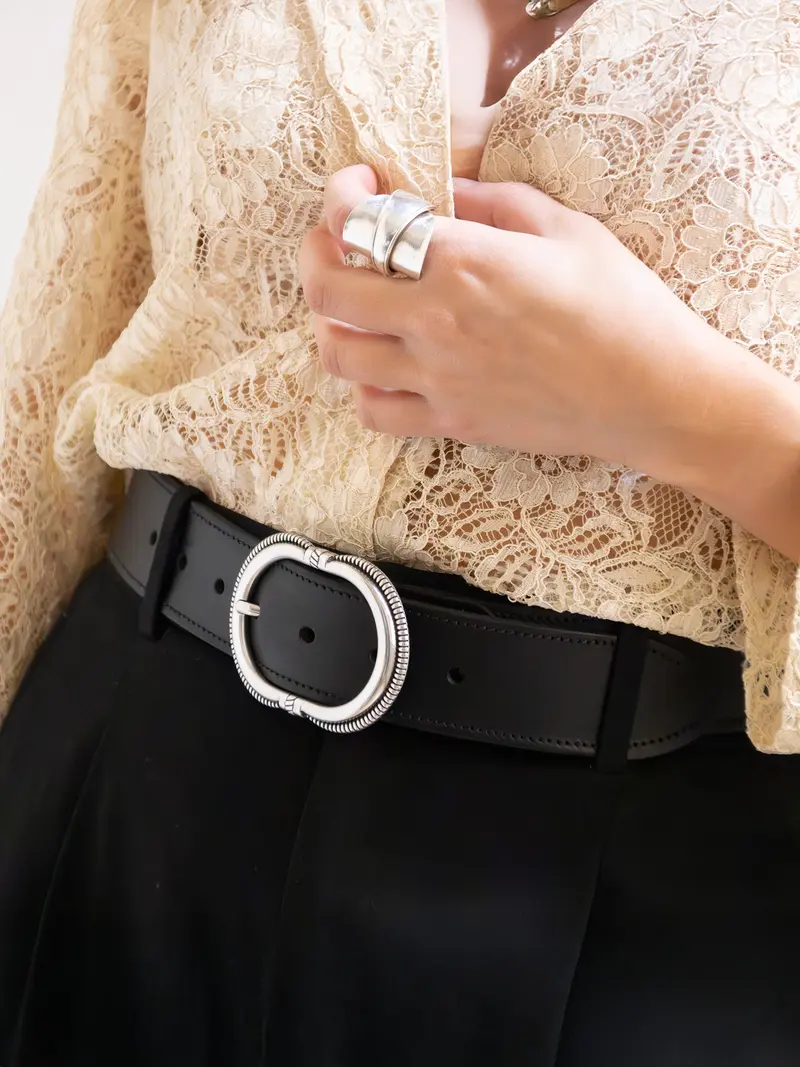 Ceinture Camargue cuir noir