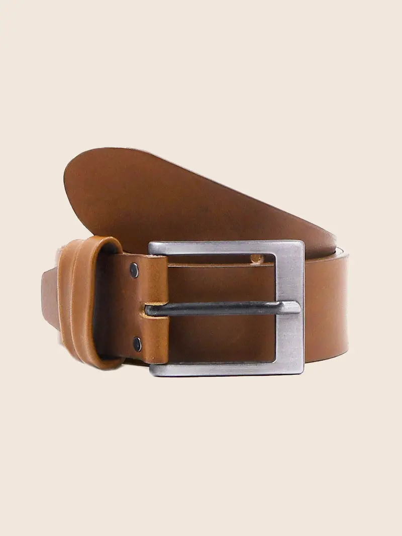 Ceinture casual cuir marron cognac