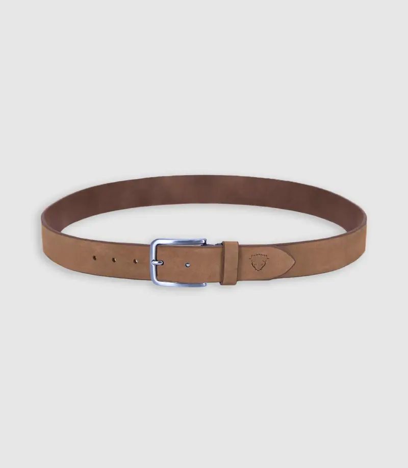 Ceinture en cuir patiné et ajustable beige