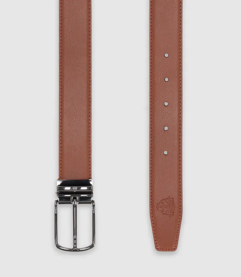 Ceinture en cuir réversible marron