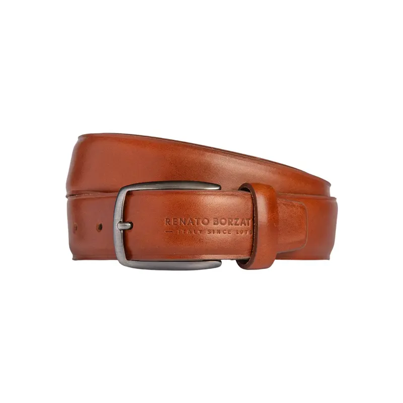 Ceinture Homme Cuir Végétal Bombée Cognac — Renato Borzatta