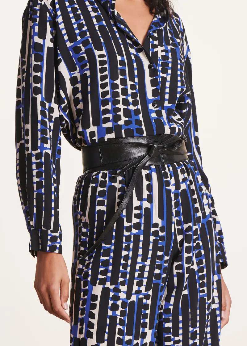 Ceinture noire irisée à nouer