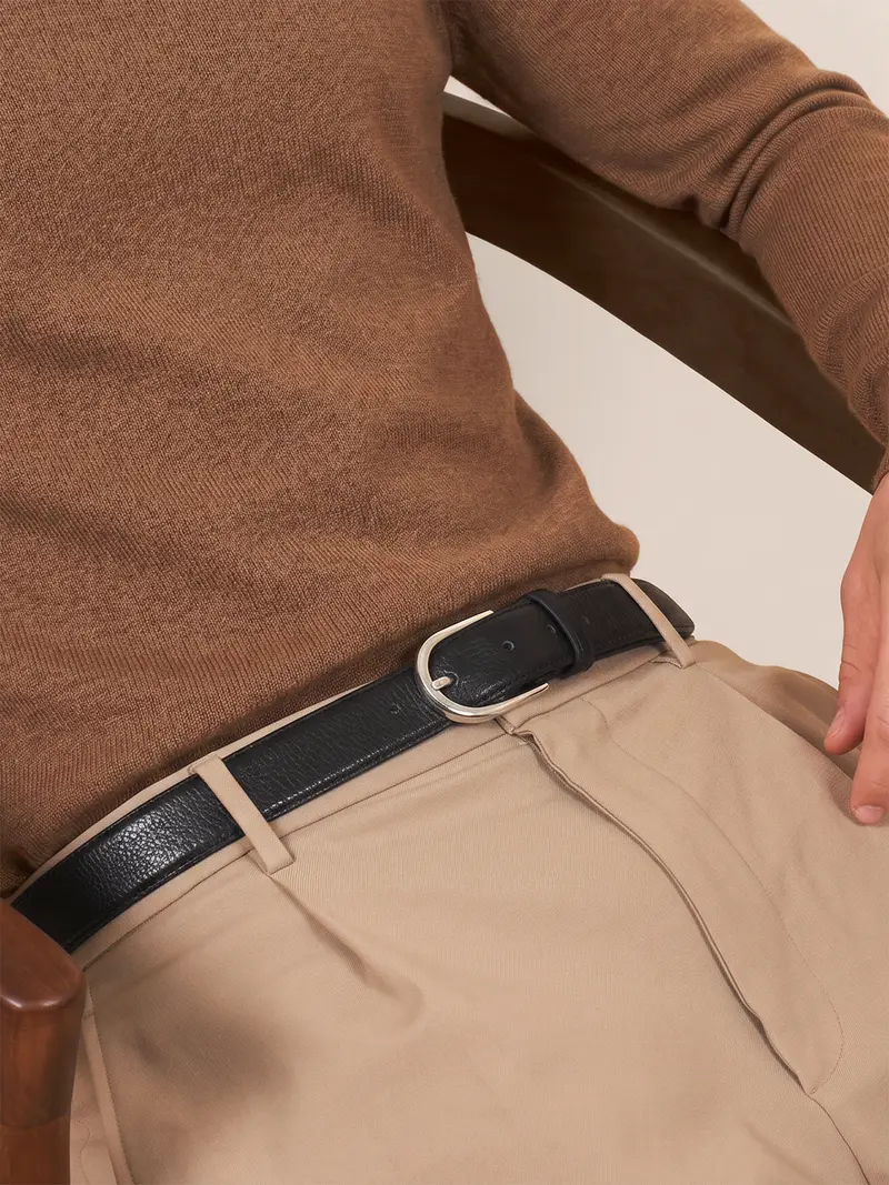 Ceinture Oscar cuir grainé noir