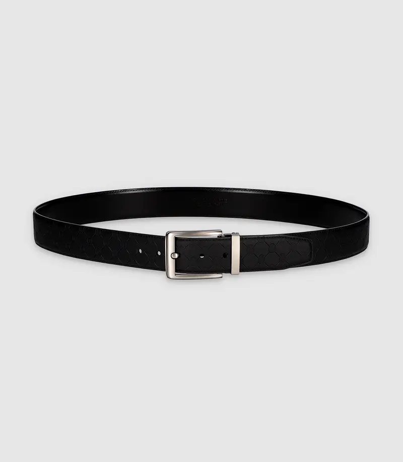 Ceinture réversible 40mm en cuir marine mat CRYPTO