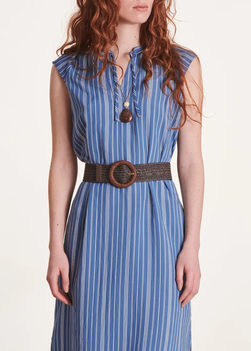 Ceinture textile marron élastiquée