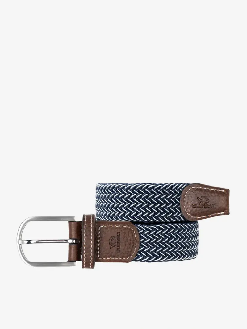 Ceinture tressée Billybelt bleue en cuir