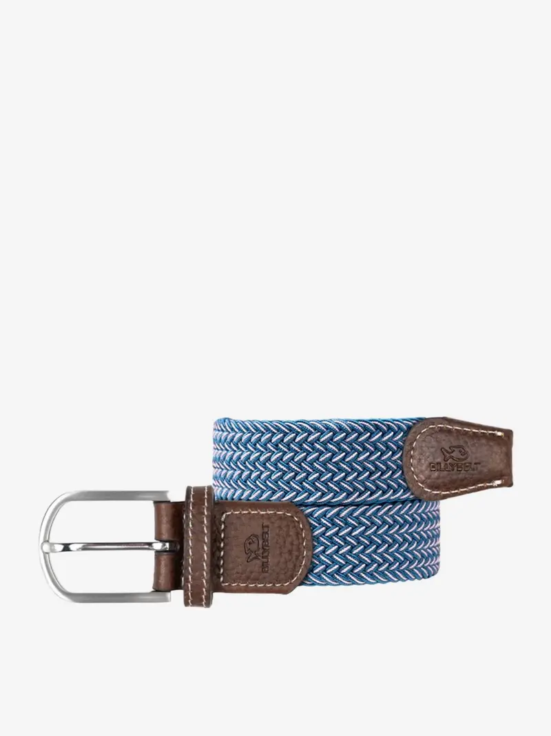 Ceinture tressée Billybelt bleue en cuir