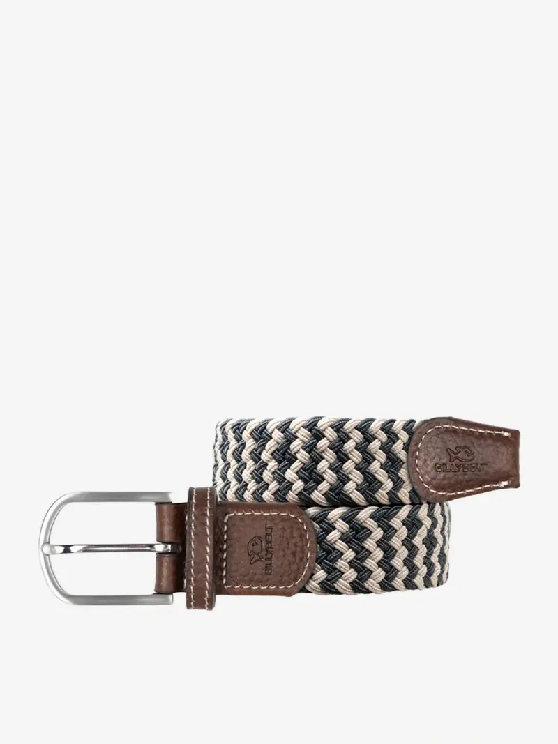 Ceinture tressée Billybelt grise en cuir