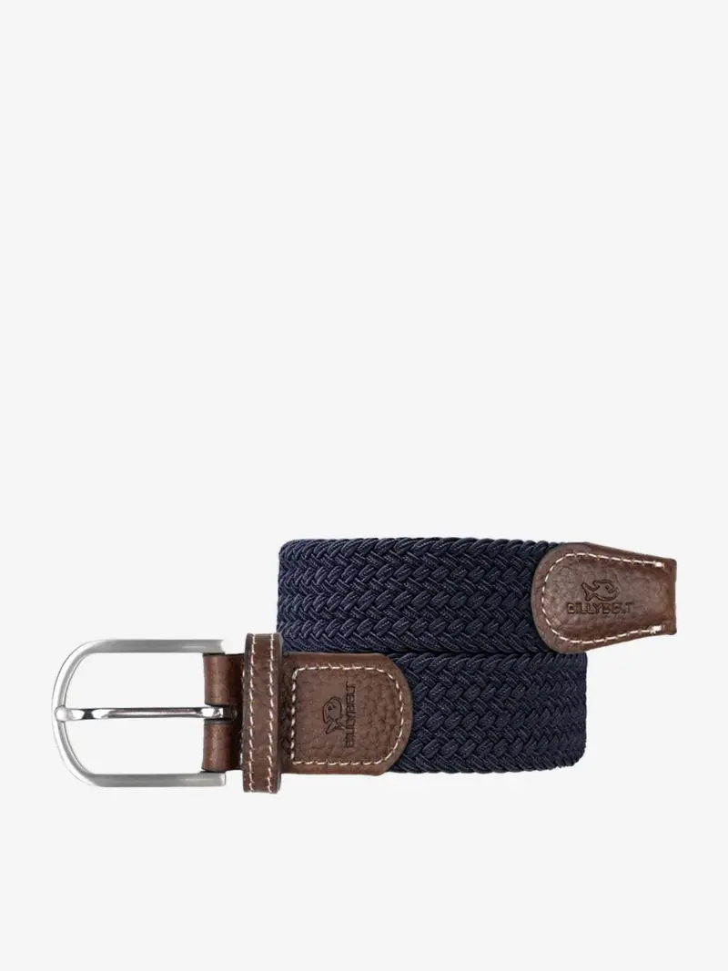 Ceinture tressée Billybelt marine en cuir