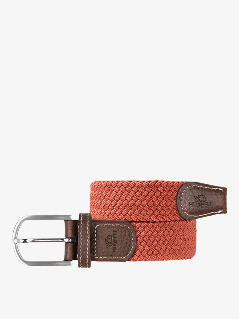 Ceinture tressée Billybelt rouge en cuir
