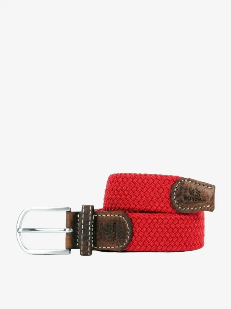 Ceinture tressée Billybelt rouge en cuir