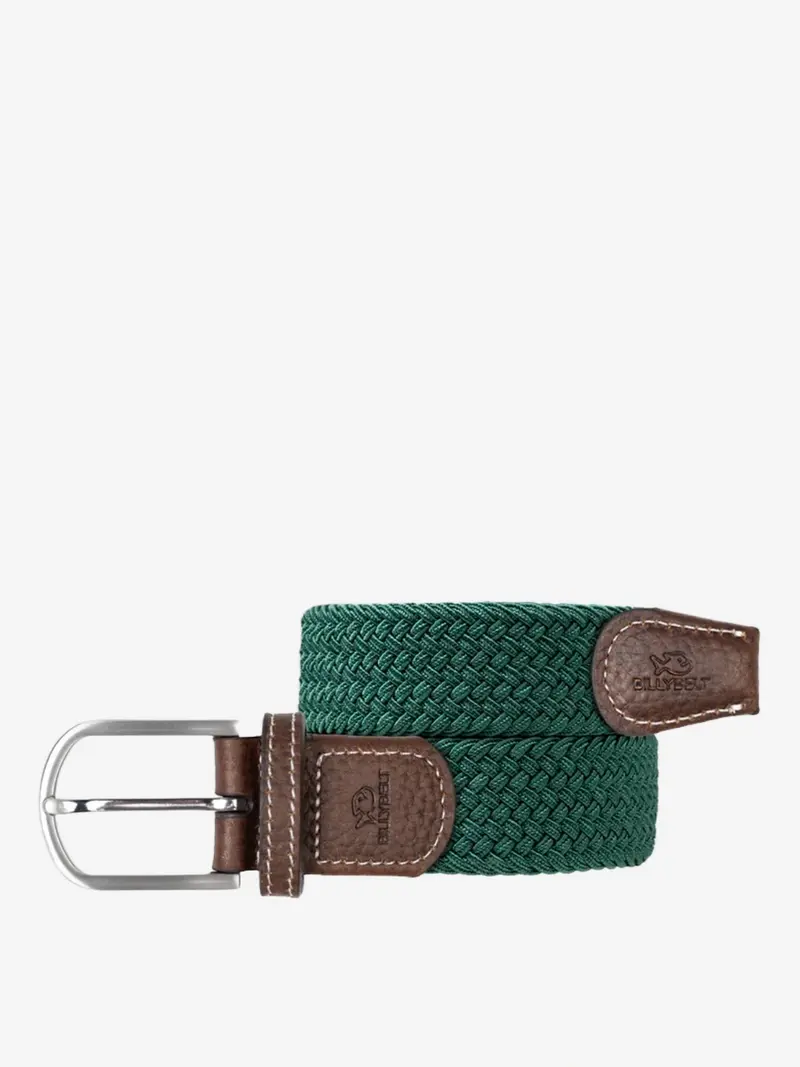 Ceinture tressée Billybelt vert impérial en cuir