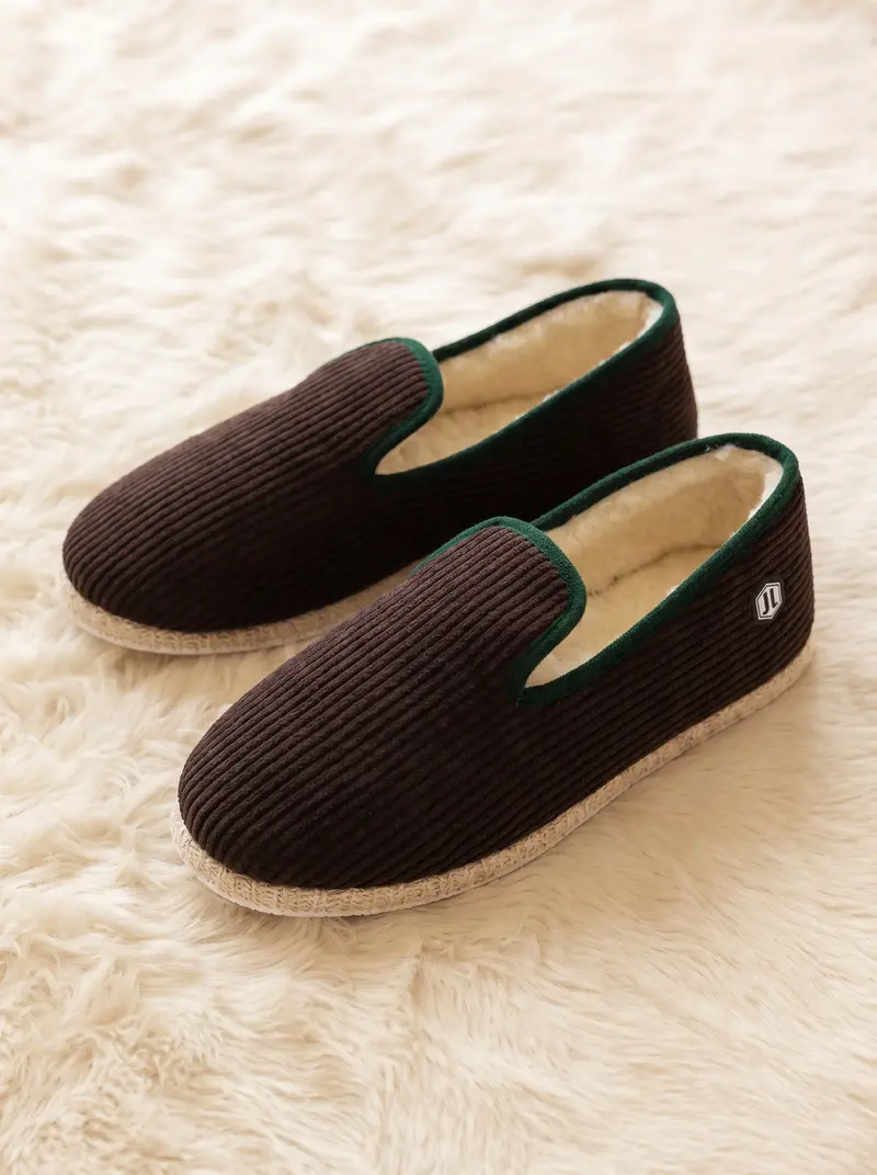 Charentaises tradition marron vert