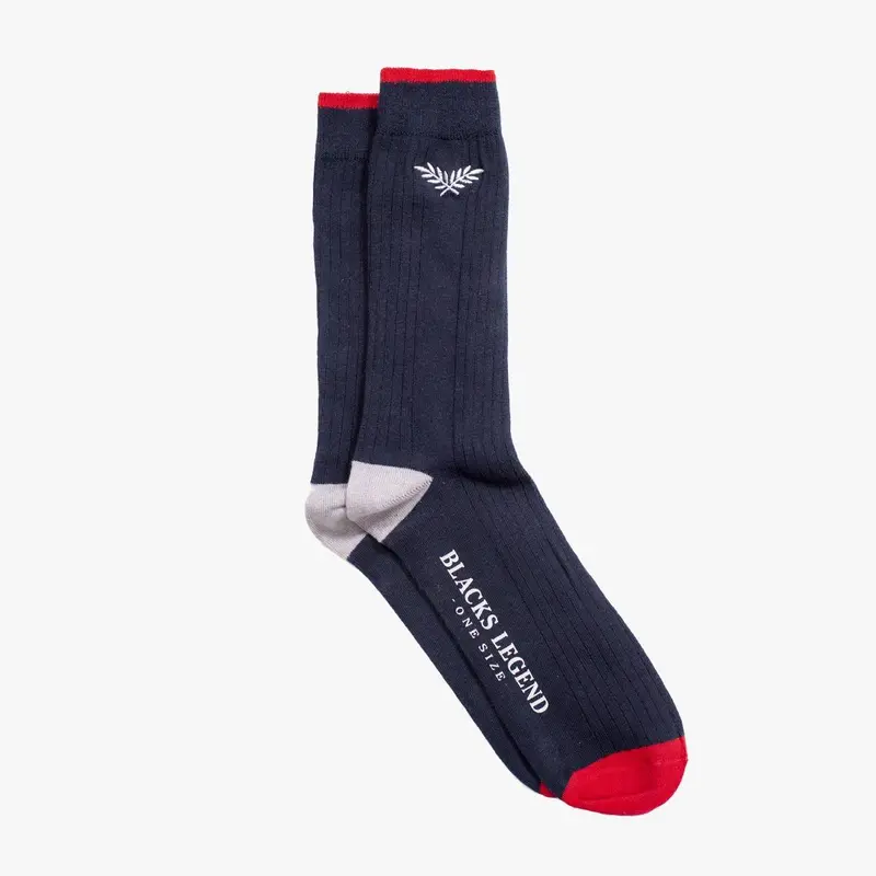 Chaussettes brodées bleu marine Blacks Legend